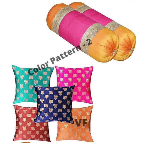 Pack of 7 Pcs Cushion Cover Indian Cushion Cover Indian Etsy