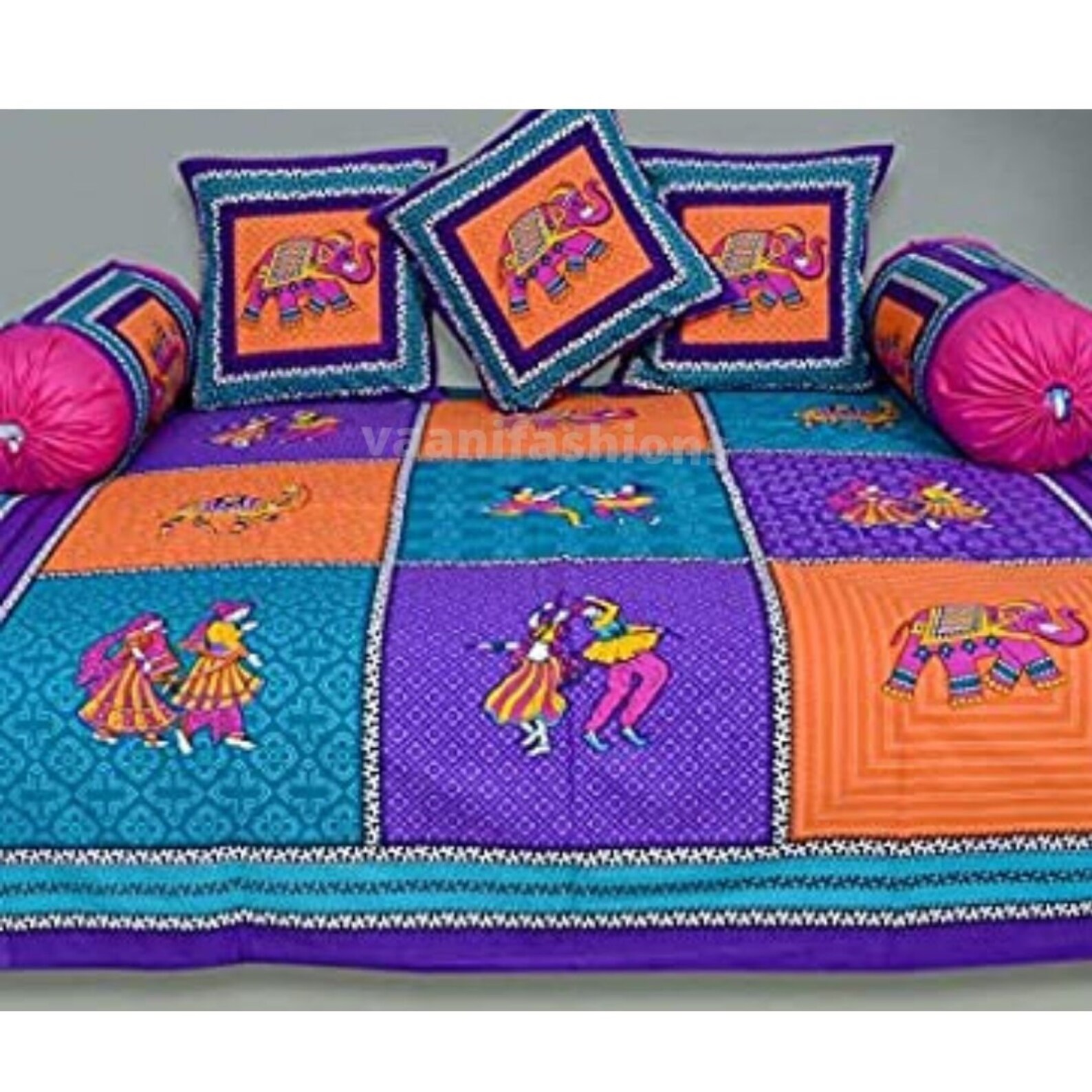 Indian Rajasthani Jaipuri Diwan Sets One Bed Sheet 2 Bolster Etsy