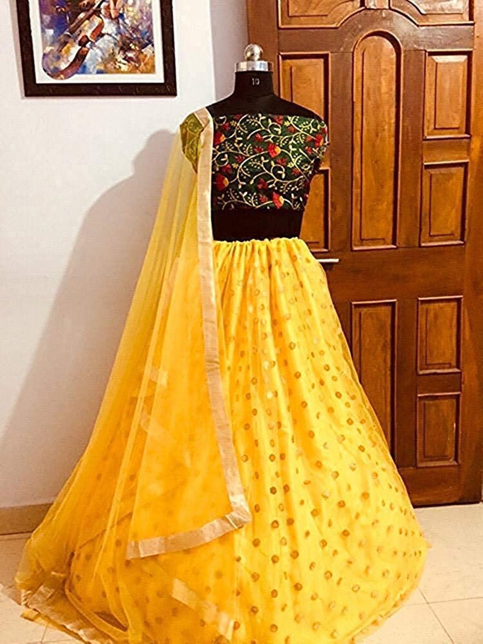 tissue lehenga
