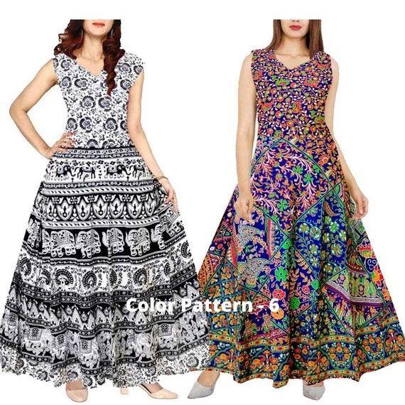 Pack of 2 Rajasthani Maxi Dress Jaipuri 
