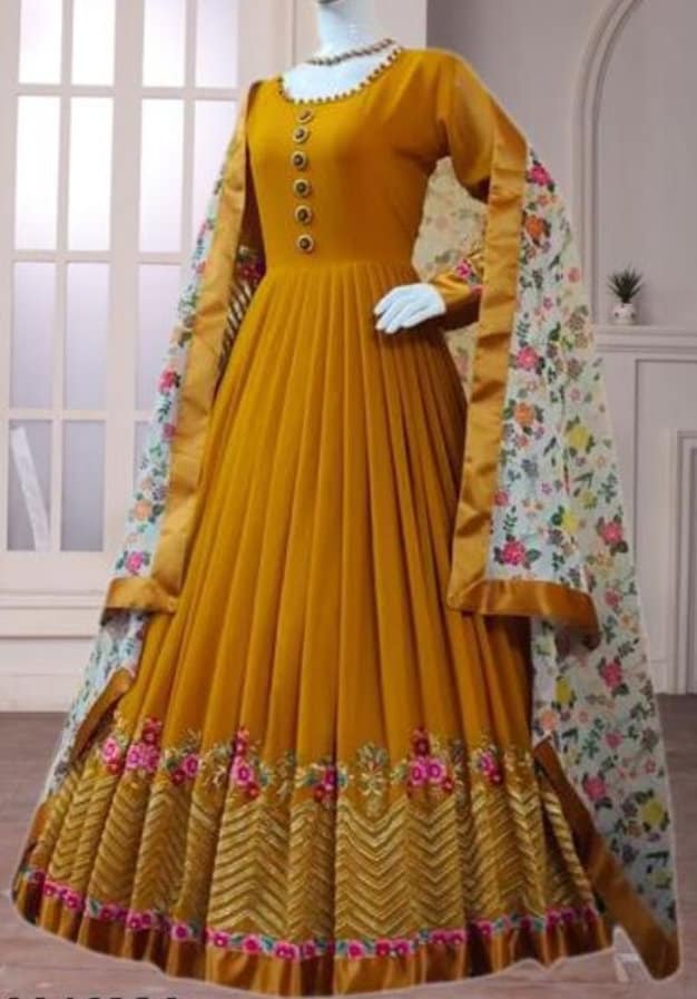 Fox Georgette Embroidery Anarkali Gown Anarkali Suit Indian - Etsy UK