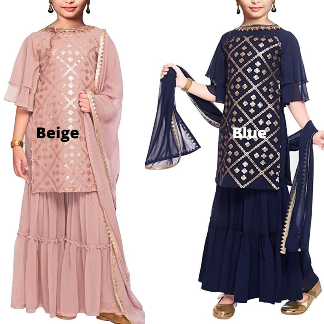 Georgette Sharara Suit Kid's Dress Kids Girl Dress - Etsy Denmark Georgette Sharara Suit Kid's Dress Kids Girl Dress - Etsy Denmark