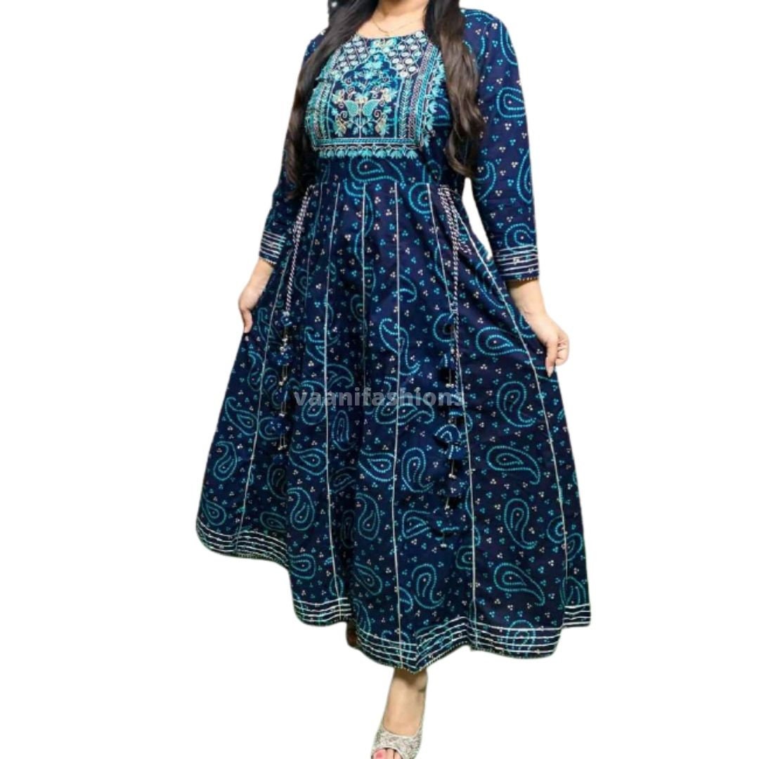 Indian Bandhej Kurti Heavy Rayon Full Flared Kurti | Etsy