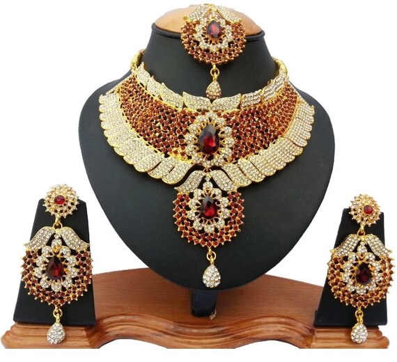 Gold Plated Choker Necklace Set for Women