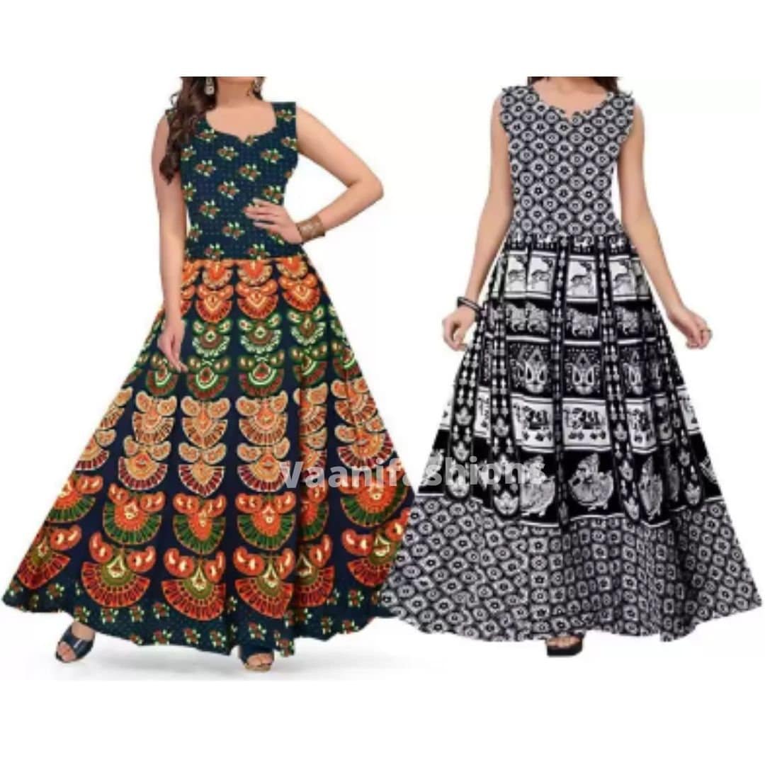 Pack of 2 Rajasthani Maxi Dress Jaipuri 