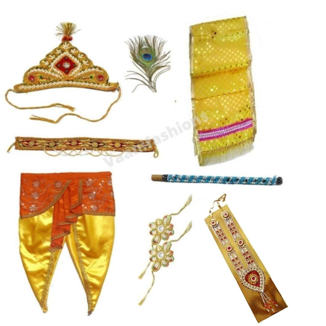 Kids Dress, Indian Kids Festive Dress, Krishna Dhoti Dupatta Set, Tra…