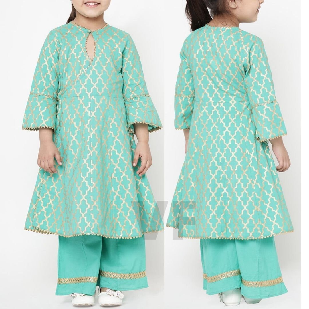 Buy Kids Dress Kids Girl Dress Kurta and Plazzo Set Pure Cotton ...