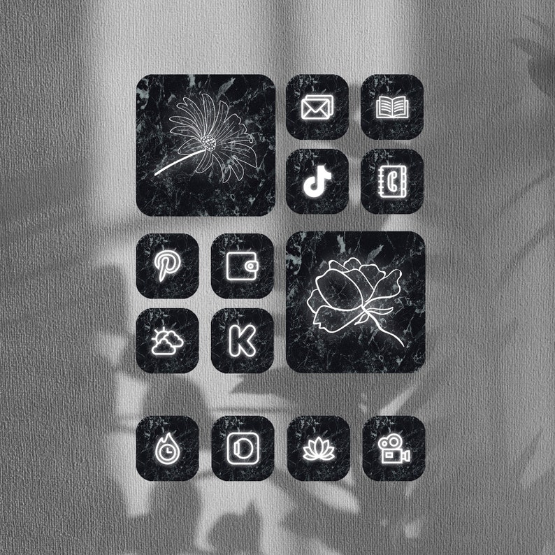 Black marble iOS14 app icon Aesthetic foodie dark Black marble iOS14 app icon Aesthetic foodie dark