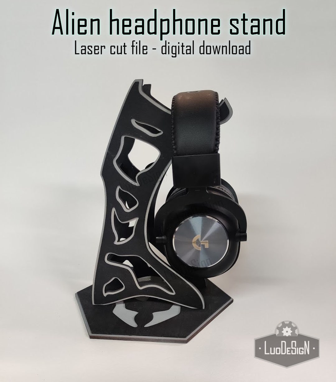 Alien Themed Headphone Stand Laser Cut Files, for Glowforge, CNC Etc ...