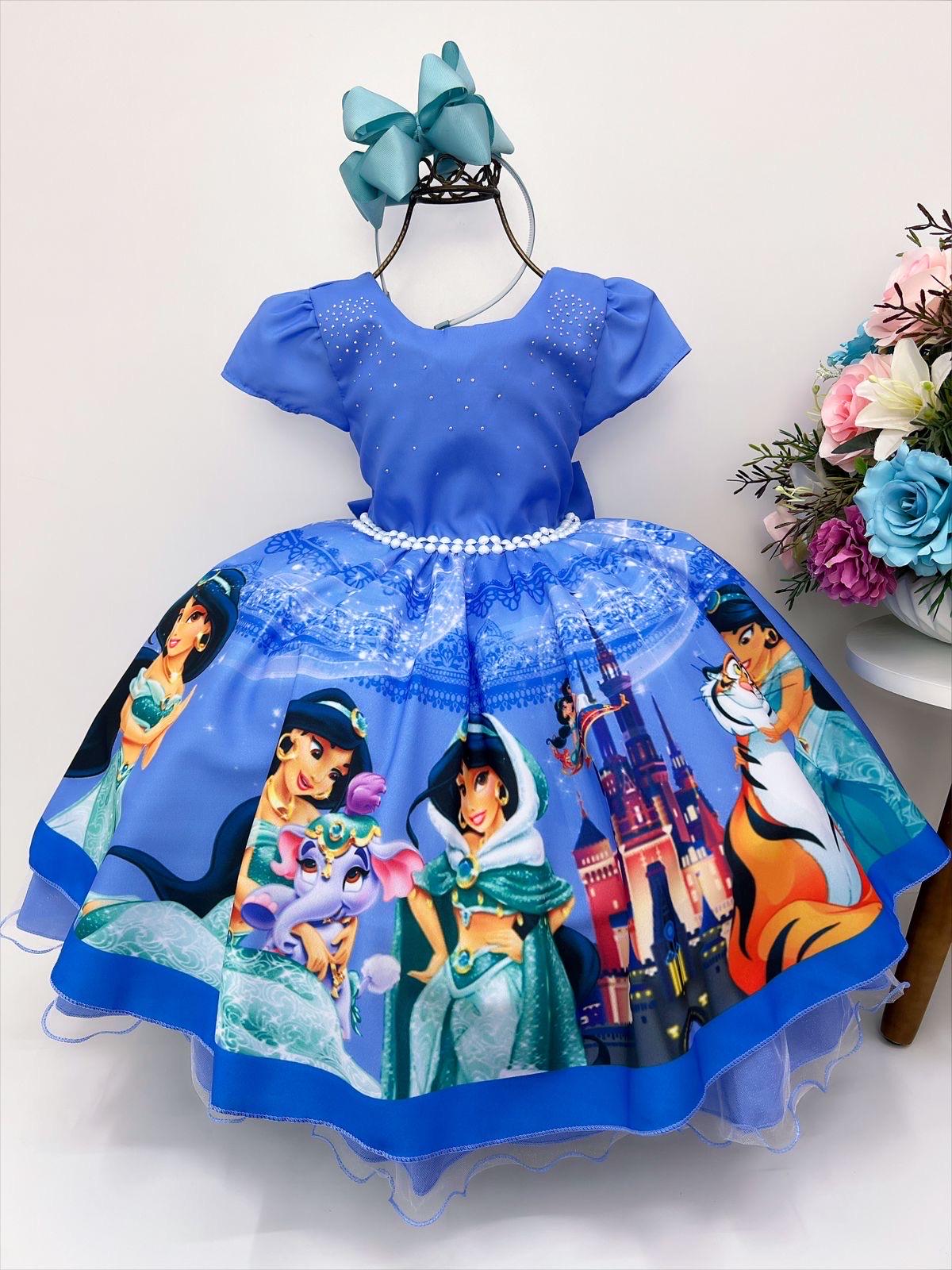 strapless open back dress Disney Princess Matching Family Jasmine Dress/Top Blue, Blue / Men / L