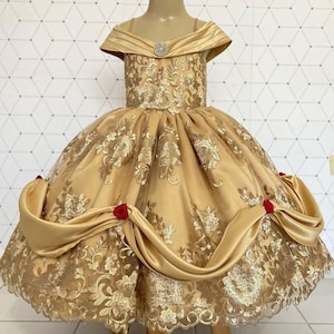 Deluxe belle dress/ Belle inspired dress/ girls belle dress/ beauty and the beast dress/ pageant toddler dress/ ball gown / princess dress