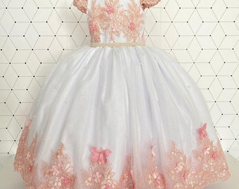 Girls butterfly dress/ Custom Flower girl dress/ Photoshoot Dress/ Puffy Dress/ Personalized Order/ Deluxe Birthday Gown