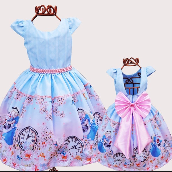 Alice In Wonderland Dress/ Alice Birthday Outfit/ Toddler Girls Costume/ Baby Alice  Cosplay Dress Up Stage Show Gown/ Cake Smash Photoshoot