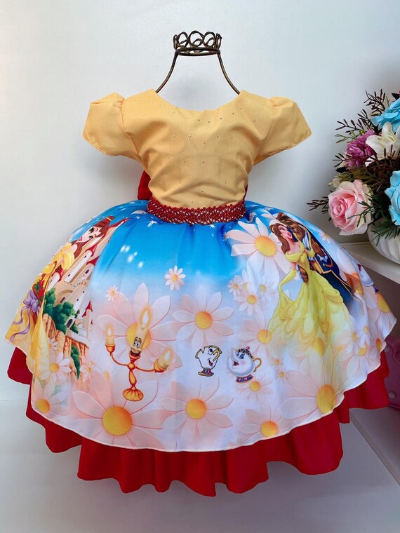 Vestido de Bella La Bella y la Bestia Traje de cumplea os de