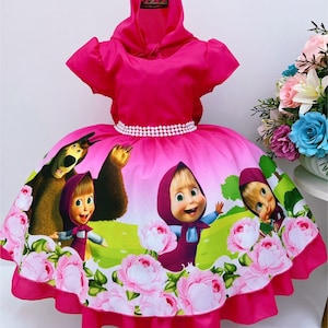 Masha dress/ Masha birthday outfit/ Masha toddler dress/ Masha and