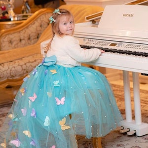 Butterfly Flower Girl Dress: Custom Princess Pageant Gown