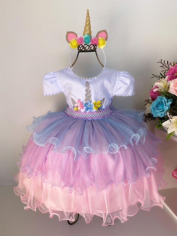 Rainbow unicorn tutu dress online