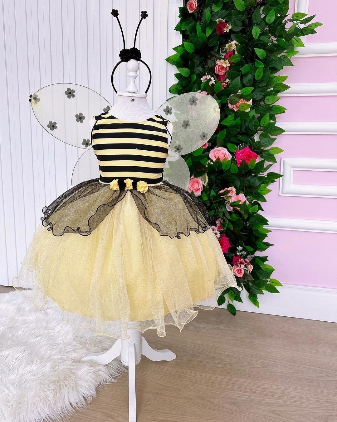 Baby Girl Bumble Bee Birthday Outfit Tutu Dress Bumble Bee Dress