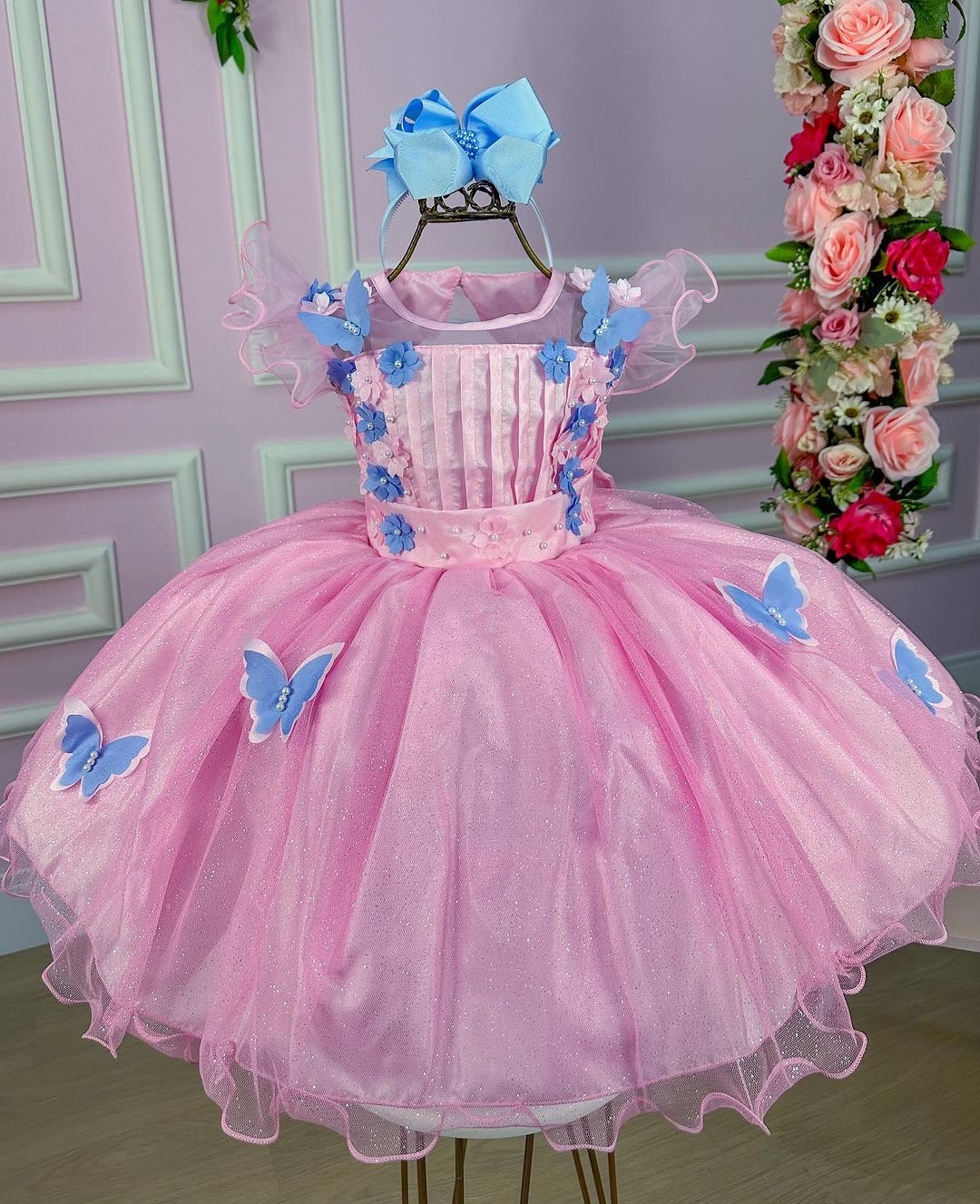Princess Dress/ Princess Birthday Outfit/ Toddler Baby Girls Pink Party  Dress/ 1st 2nd 3rd Cake Smash Tutu/ Disney Ball Gown Photoshoot 