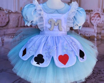 Alice In wonderland dress/ Alice birthday outfit/ Toddler Alice costume/ Baby Girl Costume Cosplay/ Alice Tutu Photoshoot Party Clothes