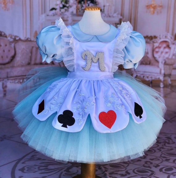 Alice in Wonderland Dress/ Alice Birthday Outfit/ Toddler Alice Costume/  Baby Girl Costume Cosplay/ Alice Tutu Photoshoot Party Clothes 