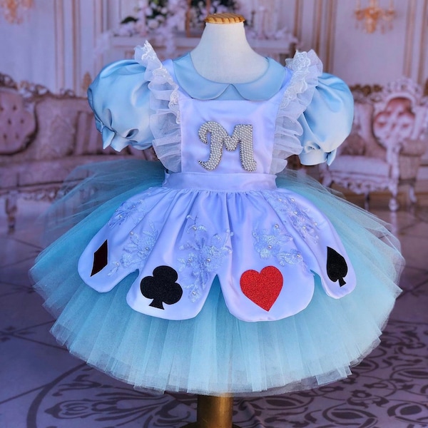 Alice In wonderland dress/ Alice birthday outfit/ Toddler Alice costume/ Baby Girl Costume Cosplay/ Alice Tutu Photoshoot Party Clothes