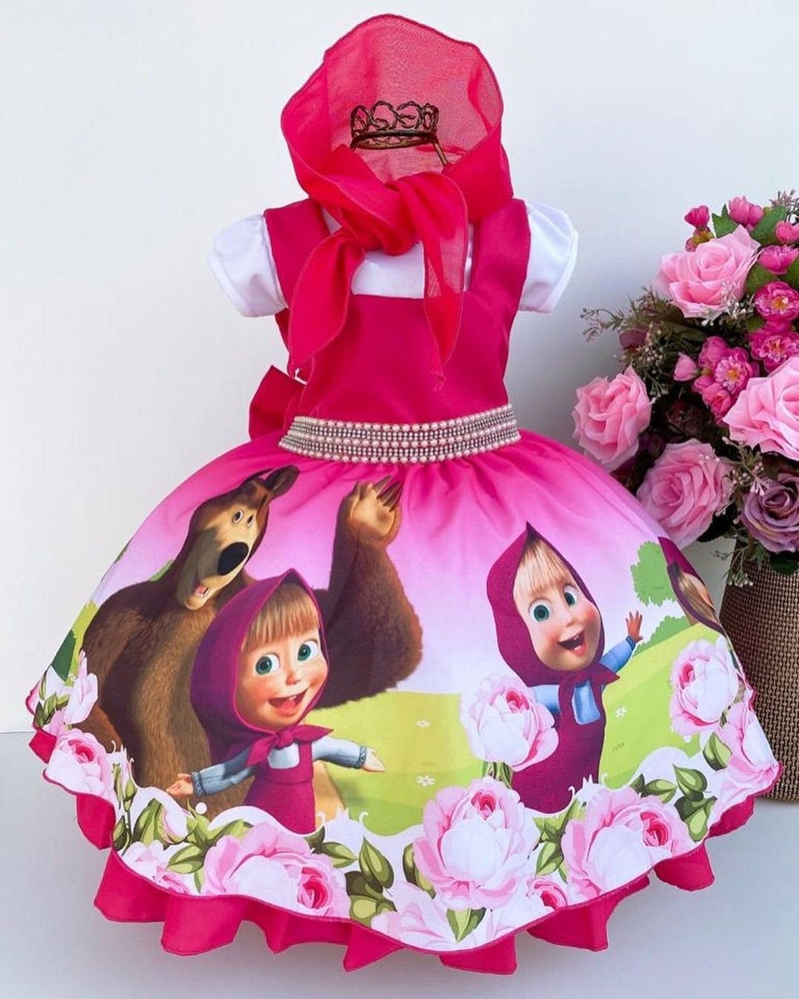 Masha and the bear dress/masha dress/ masha costume/ masha and Etsy