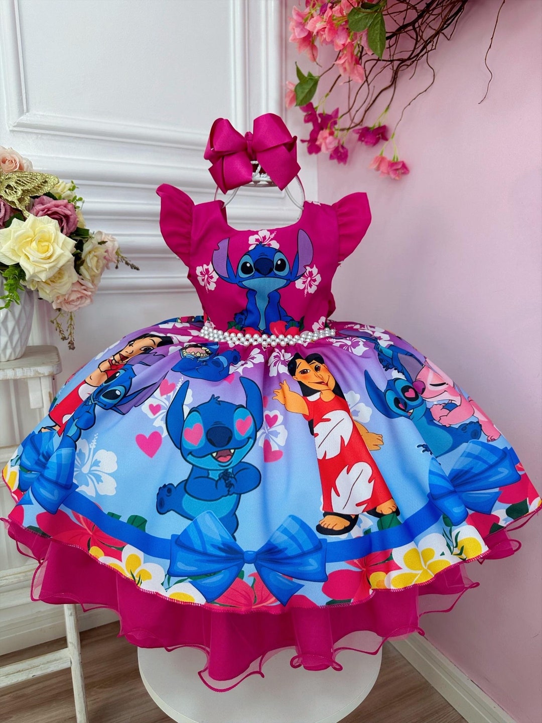 Newborn Bebes Vestidos De Stitch Trajes De Stitch Para Bebes