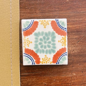 Traditional Mini Talavera Tile Magnet / Mexican Tile / Fridge Magnets / 2x2 / Accent Tile