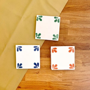 Corner Style Accent Talavera Coasters / Mexican Tile Coasters / Boho / Southwest / Add On / Build Your Own Coaster Set