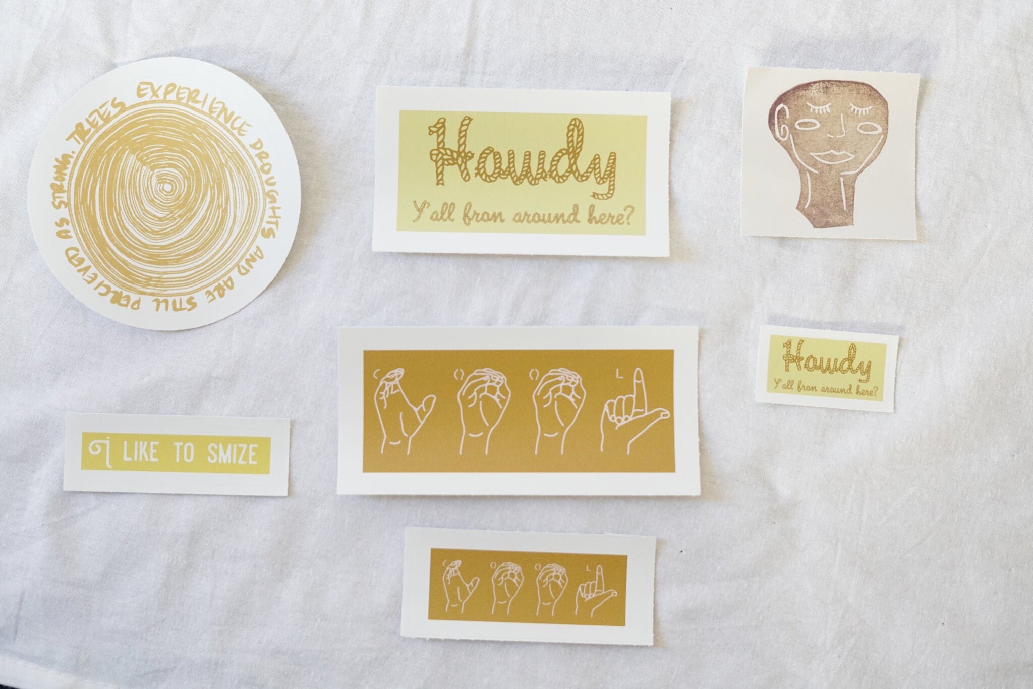 Honey Mustard Stickerpack / ASL / Boho / Cool / Hippie / Etsy