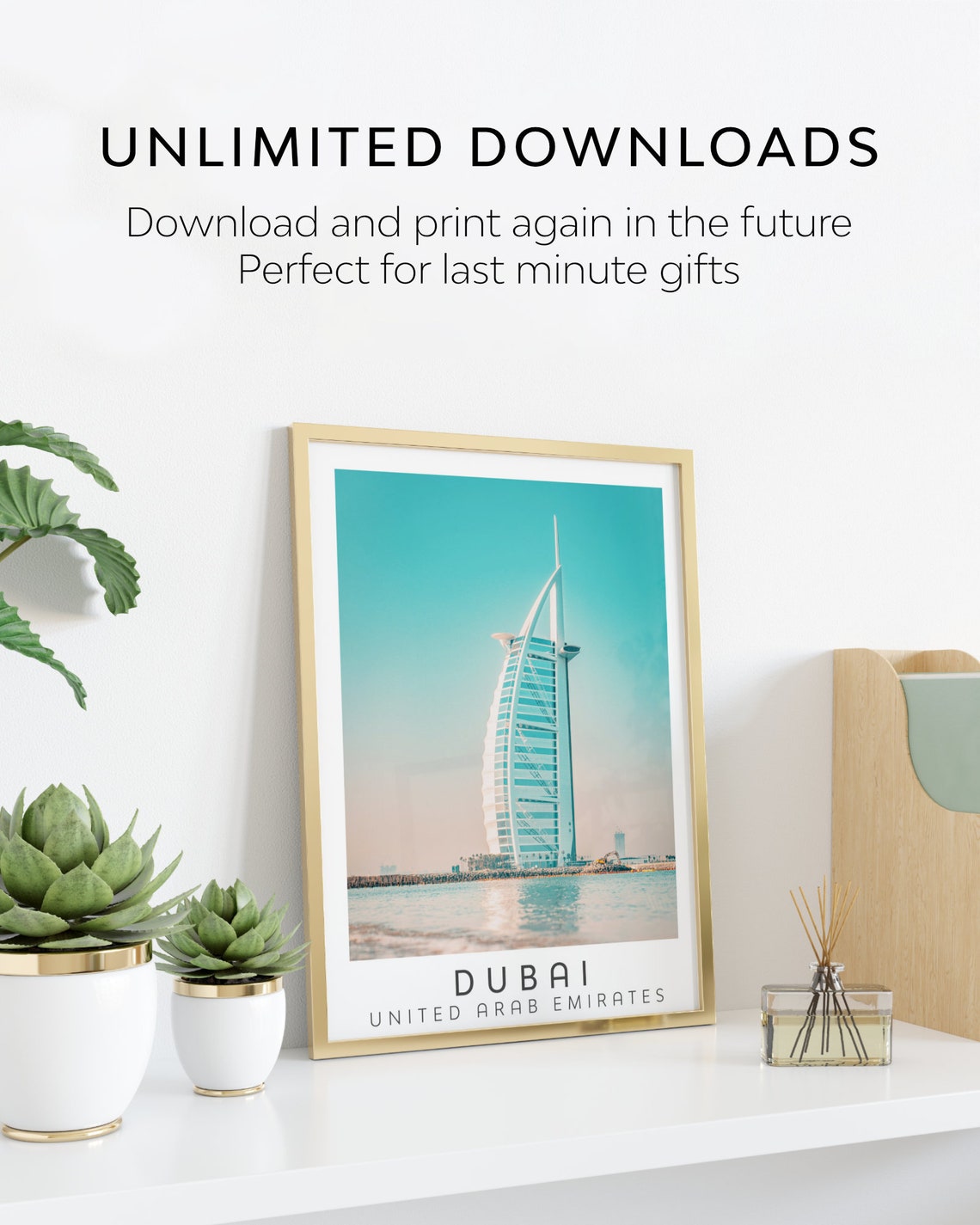 Dubai Poster United Arab Emirates Burj Al Arab Jumeirah Etsy