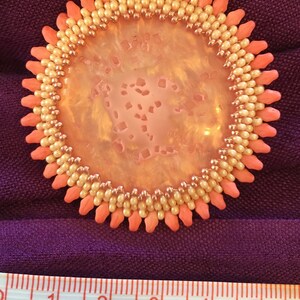 A Handmade Bead Embroidered, Pendant, Brooch or Scarf Pin. 40% of the price will go to www.bread-trust.org.uk for their work in Tanzania image 8