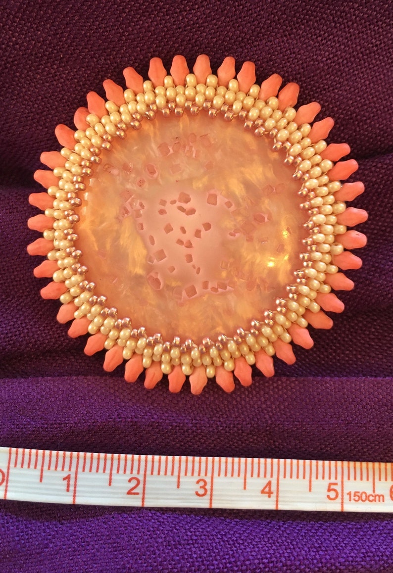 A Handmade Bead Embroidered, Pendant, Brooch or Scarf Pin. 40% of the price will go to www.bread-trust.org.uk for their work in Tanzania image 8