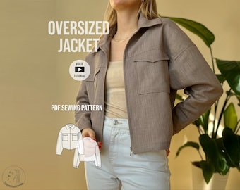 oversized Jacket Jens PDF sewing pattern with video tutorial / Schnittmuster oversized Jacke /