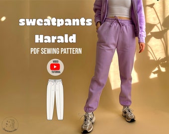 Jogginghose / sweatpants Harald PDF Schnittmuster / easy / mit Videotutorial