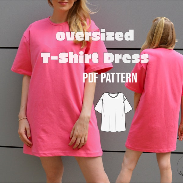 PDF Schnittmuster Oversized T-Shirt Kleid Bodo / Schnittmuster / E-Book / A4, US letter, A0