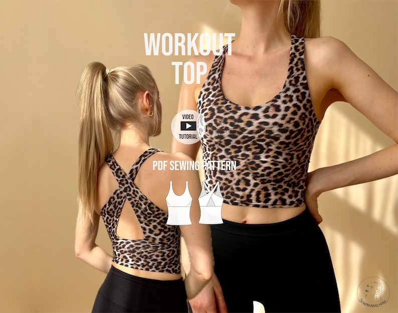 Cross-Over Top PDF Sewing Pattern: Beginner-Friendly (A4, US Letter, A0) image 1