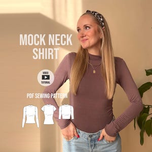 Rollkragenshirt Rolf / PDF Schnittmuster / 3 Ärmel- und Körperlängen / Video-Anleitung / anfängerfreundlich