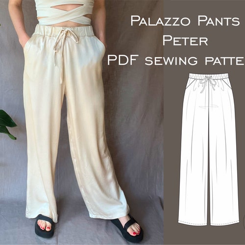 Wide-leg Pants PDF Sewing Pattern Palazzo Trousers Sizes - Etsy
