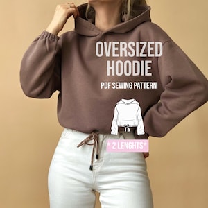 Bluza z kapturem oversize / 2 długości / wykrój PDF / Bluza z kapturem Hubert / e-book