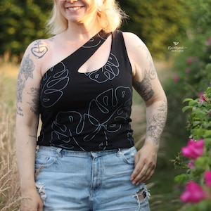One-Shoulder Cutout Top Sewing Pattern with Video Tutorial (PDF Pattern) image 9