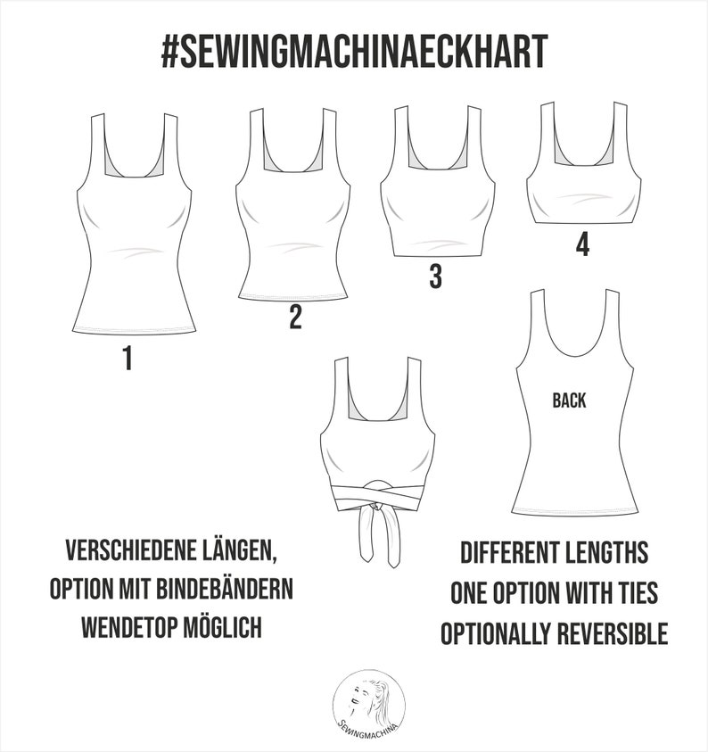 PDF sewing pattern square neck top Eckhart image 2