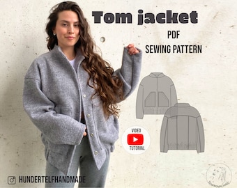 oversized Jacke Tom PDF Schnittmuster + VIDEO Tutorial/Schnittmuster oversize Jacke