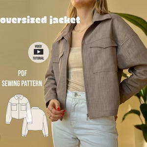 oversized Jacket Jens PDF sewing pattern with video tutorial / Schnittmuster oversized Jacke /