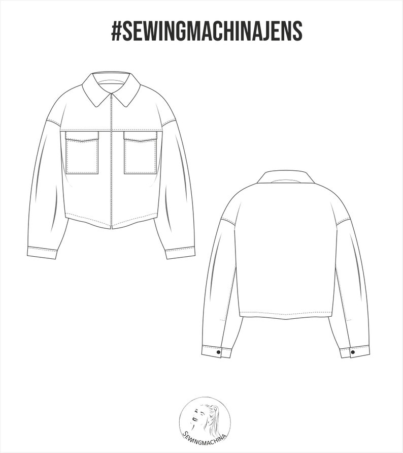 Jenner Jacket Pattern Oversized Jacket Jens PDF Sewing Pattern With Video Tutorial ...