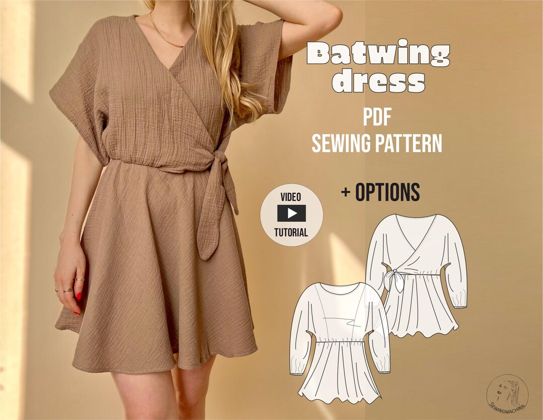 PDF Sewing Pattern Batwing Dress Bernd / Schnittmuster Fledermausärmel ...
