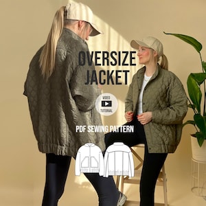 Oversized Bomber Jacke PDF Schnittmuster mit Video Tutorial