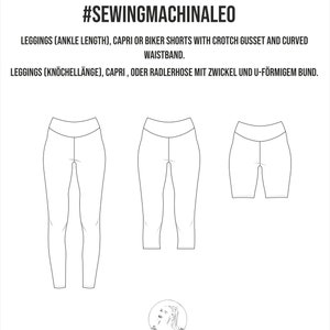 Leggings Leo Bikershorts Capri PDF Schnittmuster mit VIDEO Tutorial Bild 2