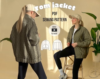 oversized Jacke Tom PDF Schnittmuster + VIDEO Tutorial/Schnittmuster oversize Jacke